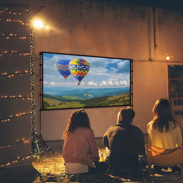 100inch 120inch Options Projector Screen With Stand 4K HD Rear Front Wrinkle-Free Portable And Foldable Movie Screen With Carry Bag For Indoor Outdoor Home Theater Backyard Cinema