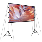 100inch 120inch Options Projector Screen With Stand 4K HD Rear Front Wrinkle-Free Portable And Foldable Movie Screen With Carry Bag For Indoor Outdoor Home Theater Backyard Cinema
