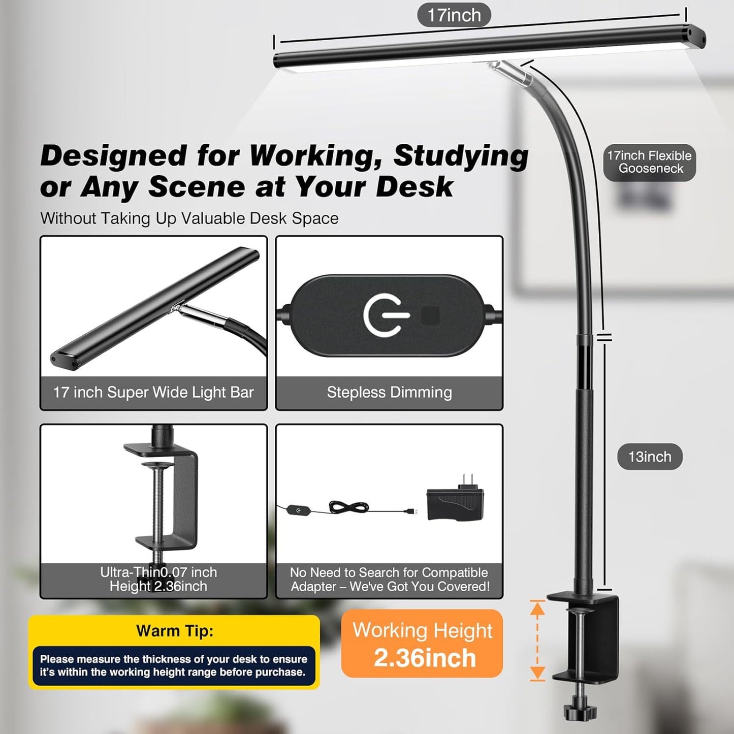 LED Full Spectrum Eye Protection Desk Lamp