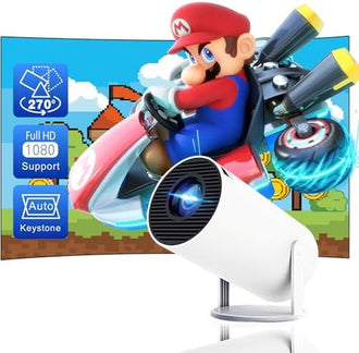 Experience the Ultimate Home Theater with Our 4K Mini Projector - Portable, Smart, and Compatible with All Your Devices!